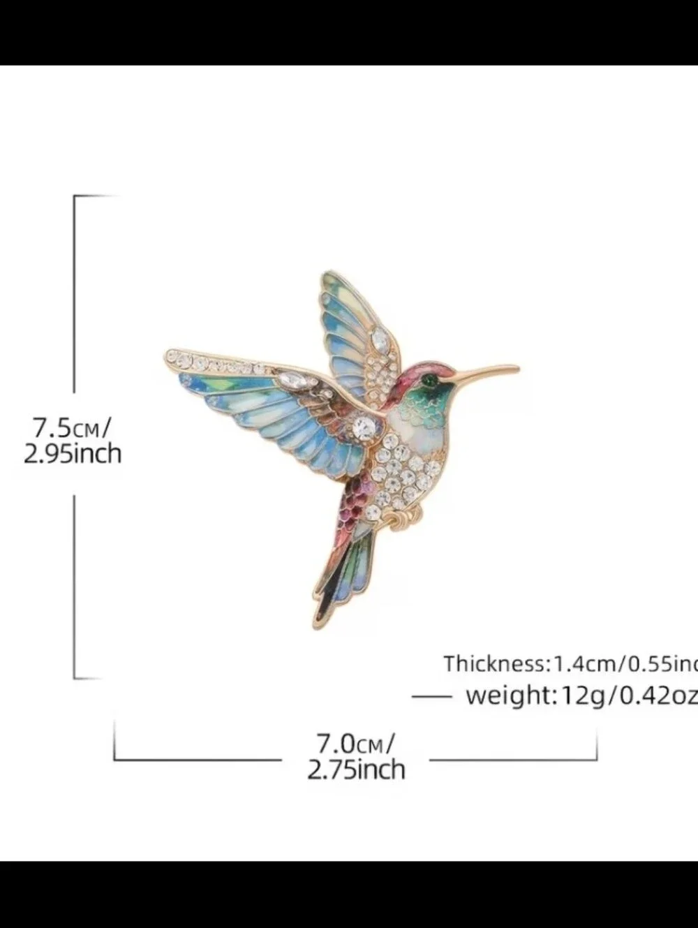 Beautiful Hummingbird Brooch NEW
